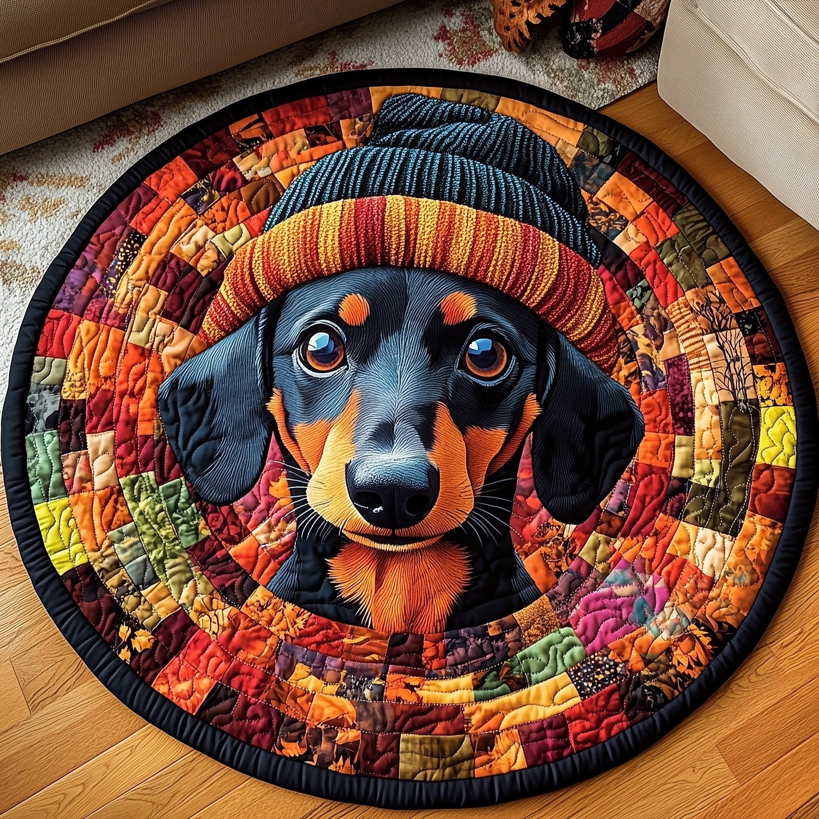Dachshund Round Mat Rug - Nature Design | Serene Home Decor