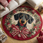 Dachshund Sausage Dog Round Mat Rug - washable non-slip printed rug