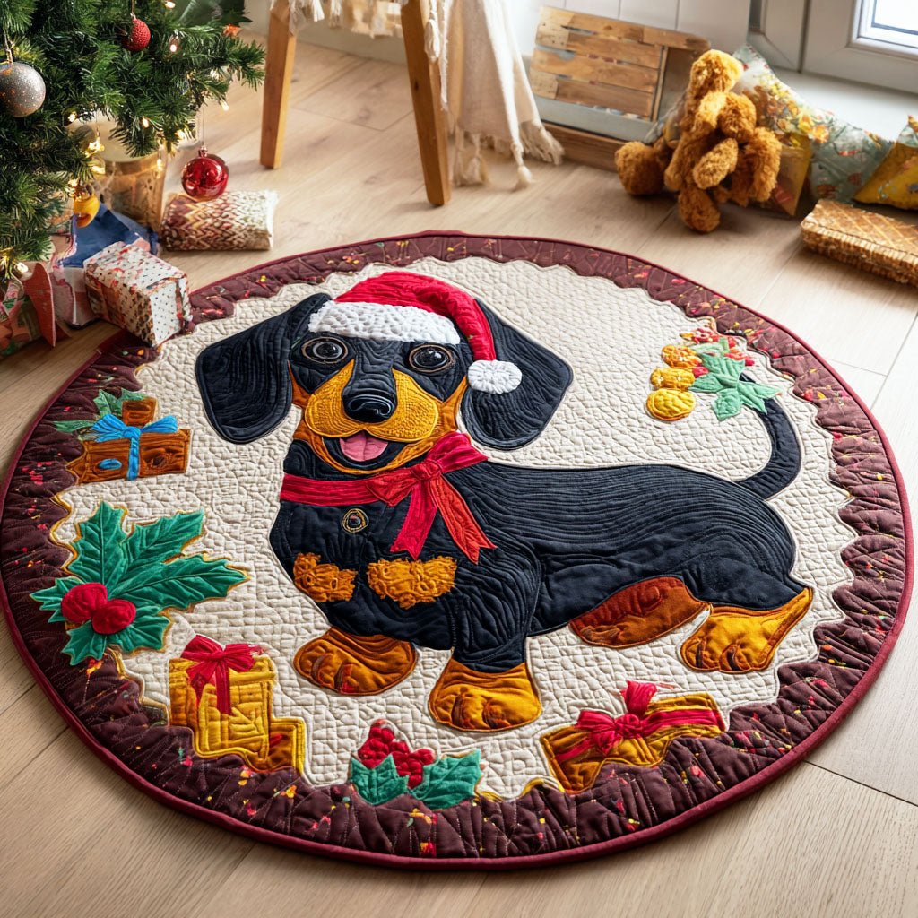 Dachshund Wonderland Round Mat Rug - washable non-slip printed rug