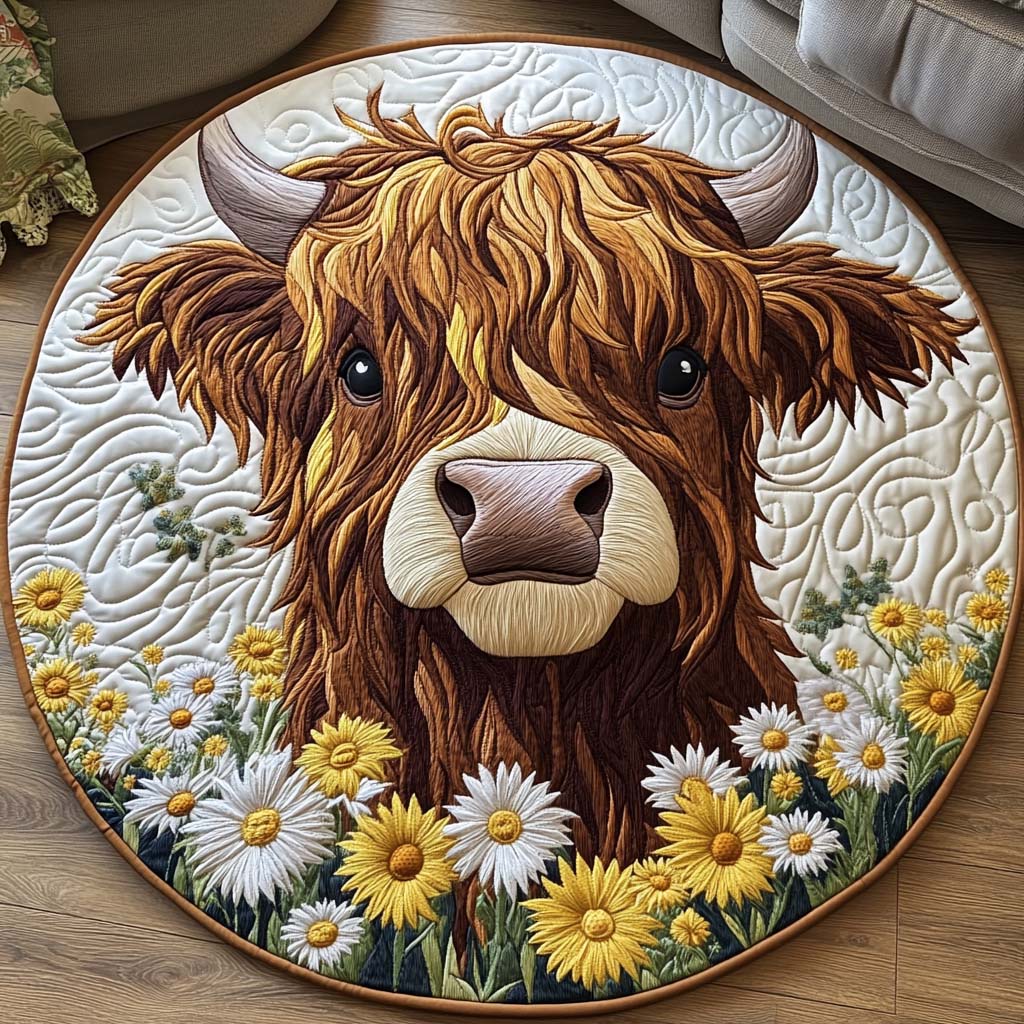 Daisy Delight Round Mat Rug