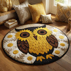 Daisy Eyes Round Mat Rug - washable non-slip printed rug