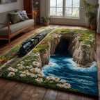 Daisy River Railway area rug in a living room