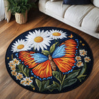 Dancing Breeze Round Mat Rug - washable non-slip printed rug