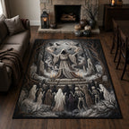 Danse Du Sabbat area rug in a living room