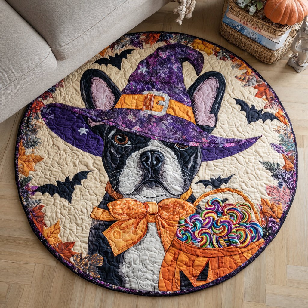 Dapper French Bulldog Round Mat Rug - Cute Pet Design | Animal Printed Home Decor