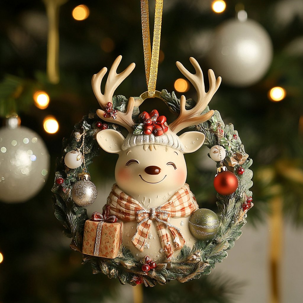 Woodland Redbirds Christmas Ornament