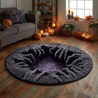 Dark Abyss Round Mat Rug - washable non-slip printed rug