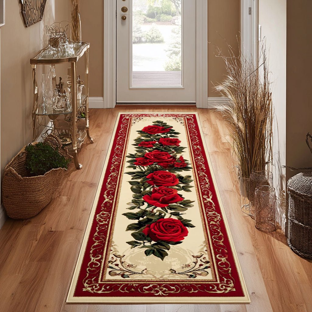 Dark Blossom Runner Carpet Runner Rug - Cute Pet Design | Animal Printed Runner Rug