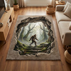 Dark Footprint area rug in a living room