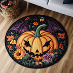 Dark Harvest Round Mat Rug - washable non-slip printed rug