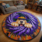 Dark Retriever Round Mat Rug - washable non-slip printed rug