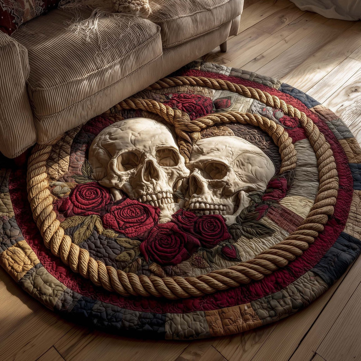 Dark Romance (Design 3) Round Mat Rug - washable non-slip printed rug