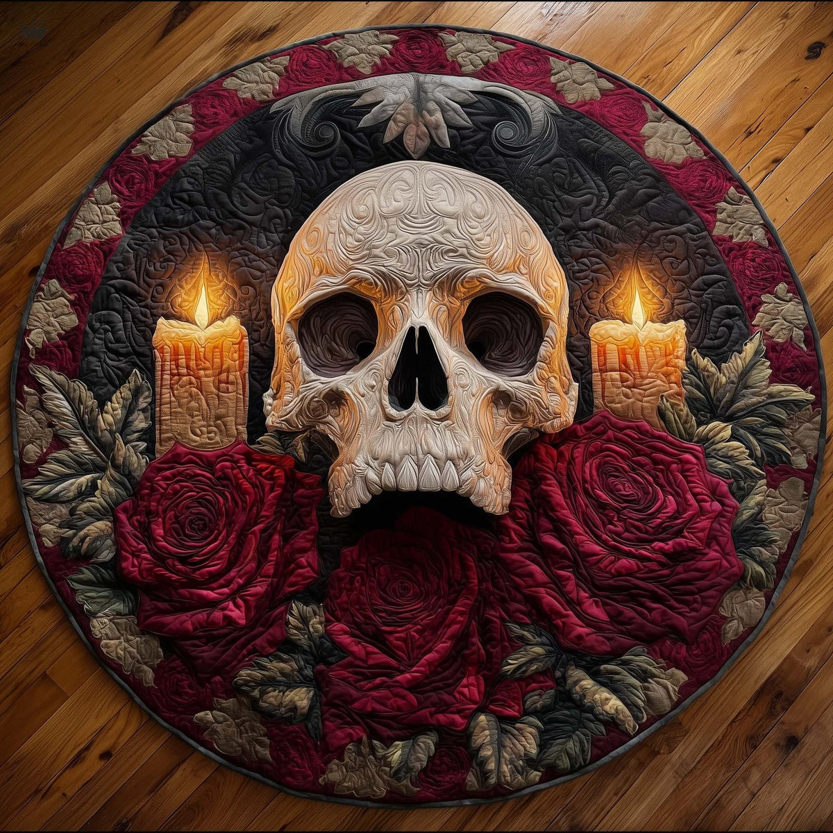 Dark Romance Round Mat Rug - washable non-slip printed rug