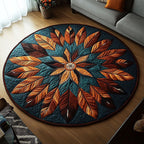 Dawn Patterns Round Mat Rug - washable non-slip printed rug