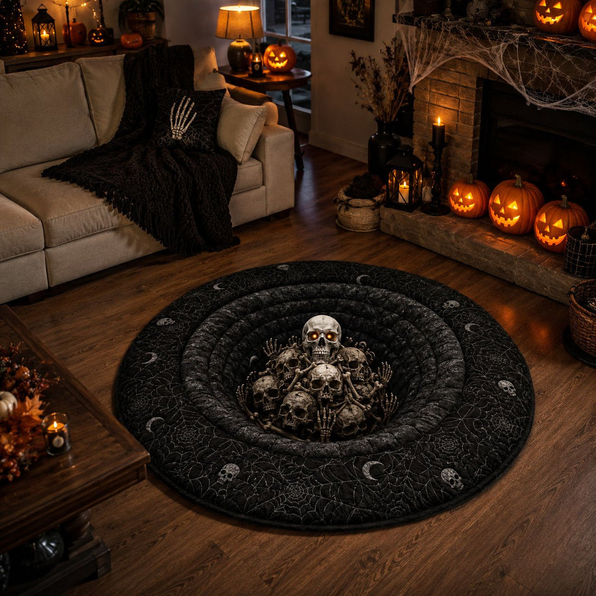 Dead Crawler Round Mat Rug - washable non-slip printed rug