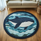 Deep Blue Majesty Round Mat Rug - washable non-slip printed rug