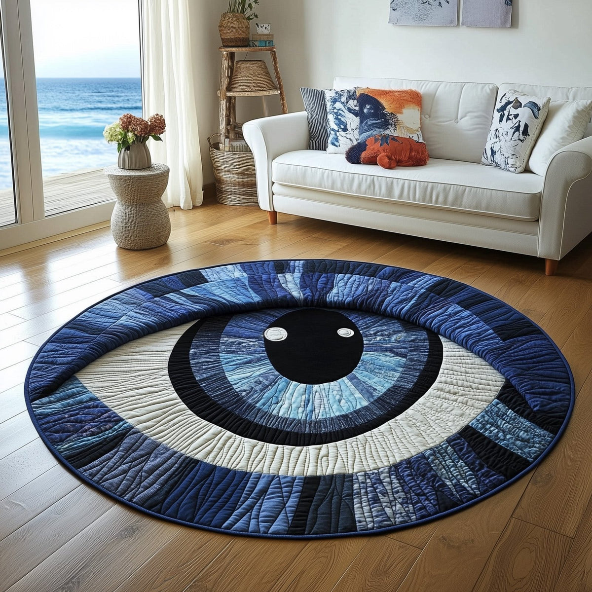 Deep Dream Eyes Round Mat Rug - Nature Design | Serene Home Decor