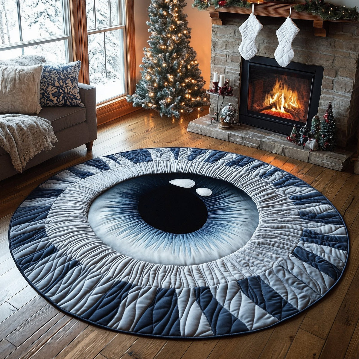 Deep Dream Eyes Round Mat Rug - Nature Design | Serene Home Decor