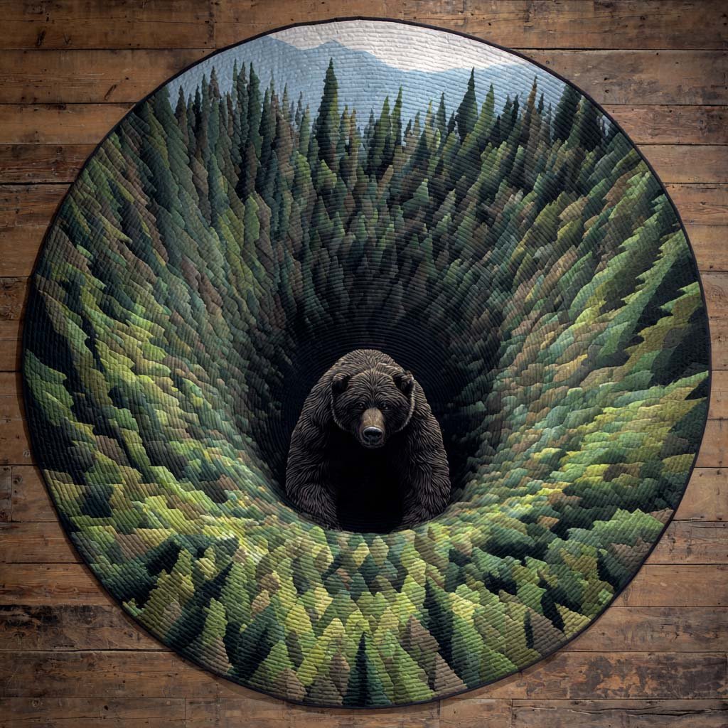Deep Forest Round Mat Rug - washable non-slip printed rug