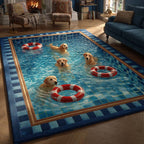 Deep Golden Retriever area rug in a living room