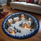 Deep Retreat Round Mat Rug - washable non-slip printed rug