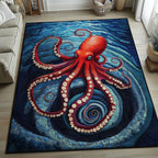 Deep Sea Tentacle area rug in a living room