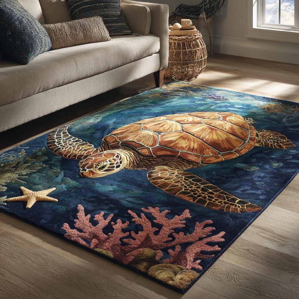 Deep Voyager area rug in a living room