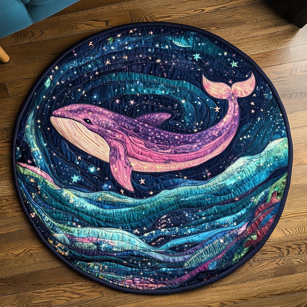 Deep Waters (Design 2) Round Mat Rug - washable non-slip printed rug