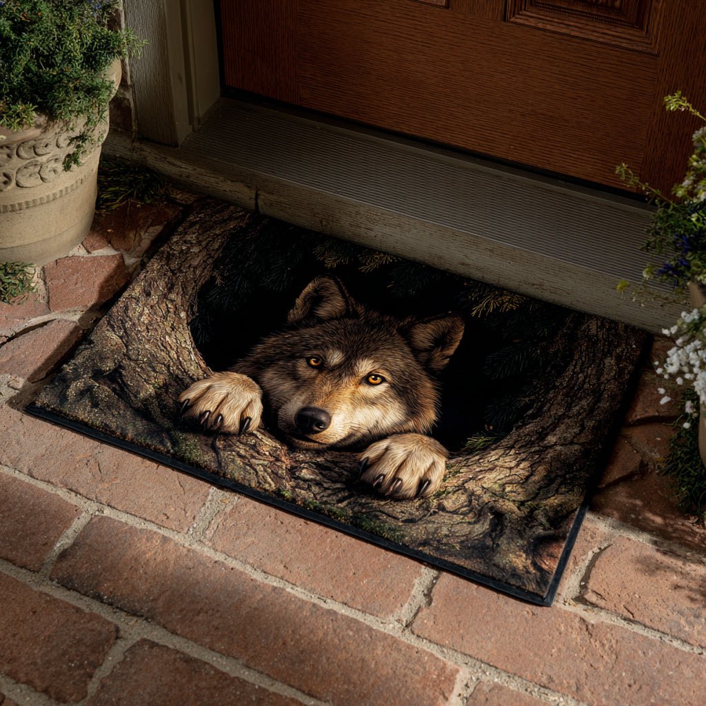 Deep Wolf Watch Doormat - Cute Animal Design | Printed Welcome Doormat