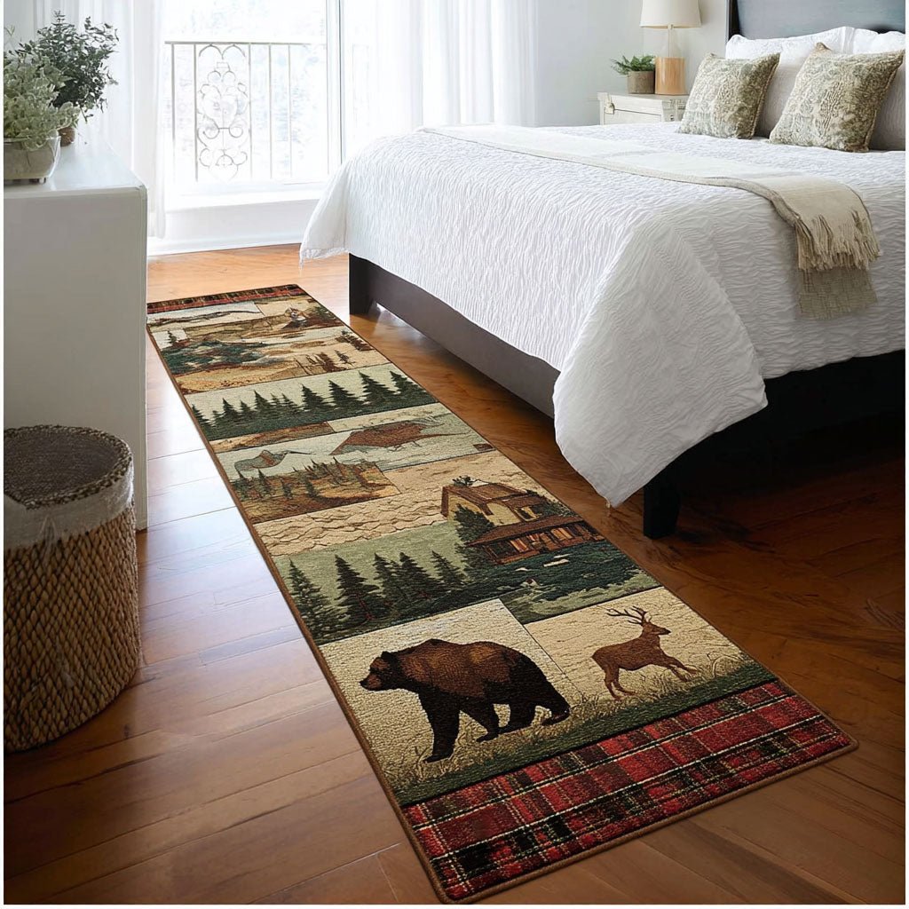 Deep Woods Hunt Runner Carpet Runner Rug - Cute Pet Design | Animal Printed Runner Rug