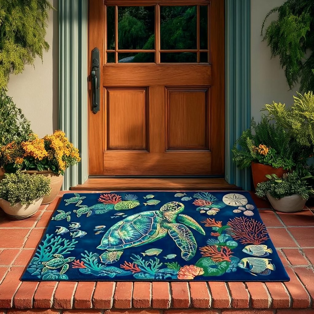 Deepsea Turtle Doormat - Cute Animal Design | Printed Welcome Doormat