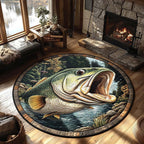 Deepwater King Round Mat Rug - washable non-slip printed rug
