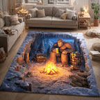 Deepwood Watcher area rug in a living room