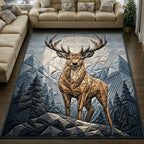 Deer area rug in a living room