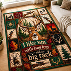 Deer Hunting Camp area rug in a living room