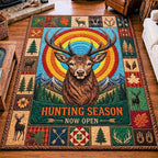 Deer Hunting Lodge area rug in a living room