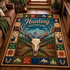 Deer Hunting Trail area rug in a living room