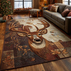 Deer Majesty area rug in a living room