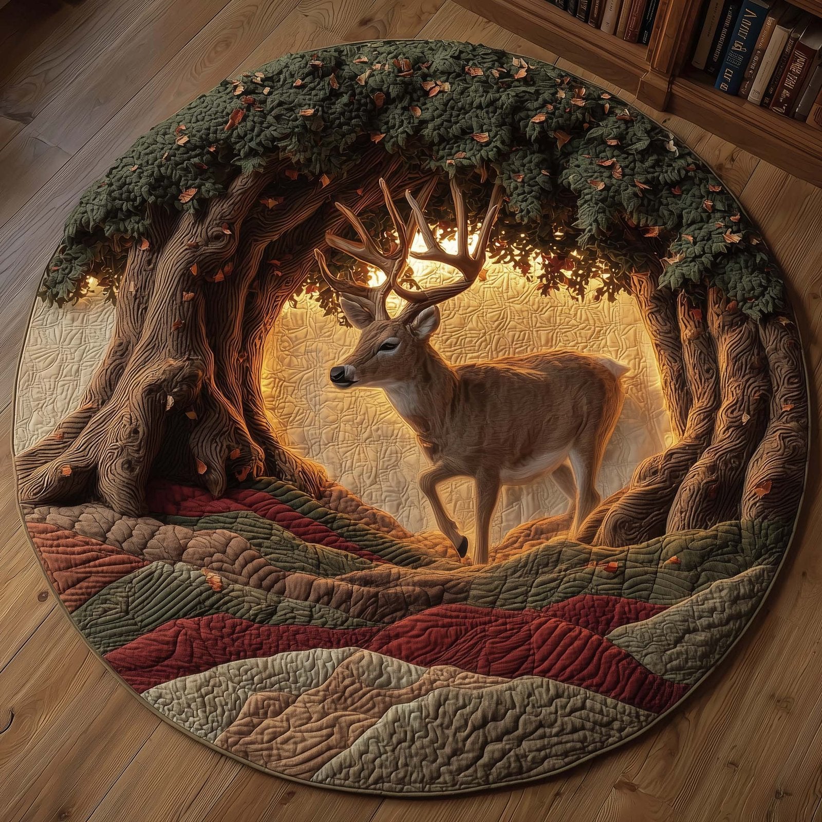 Deer Round Mat Rug - Nature Design | Serene Home Decor