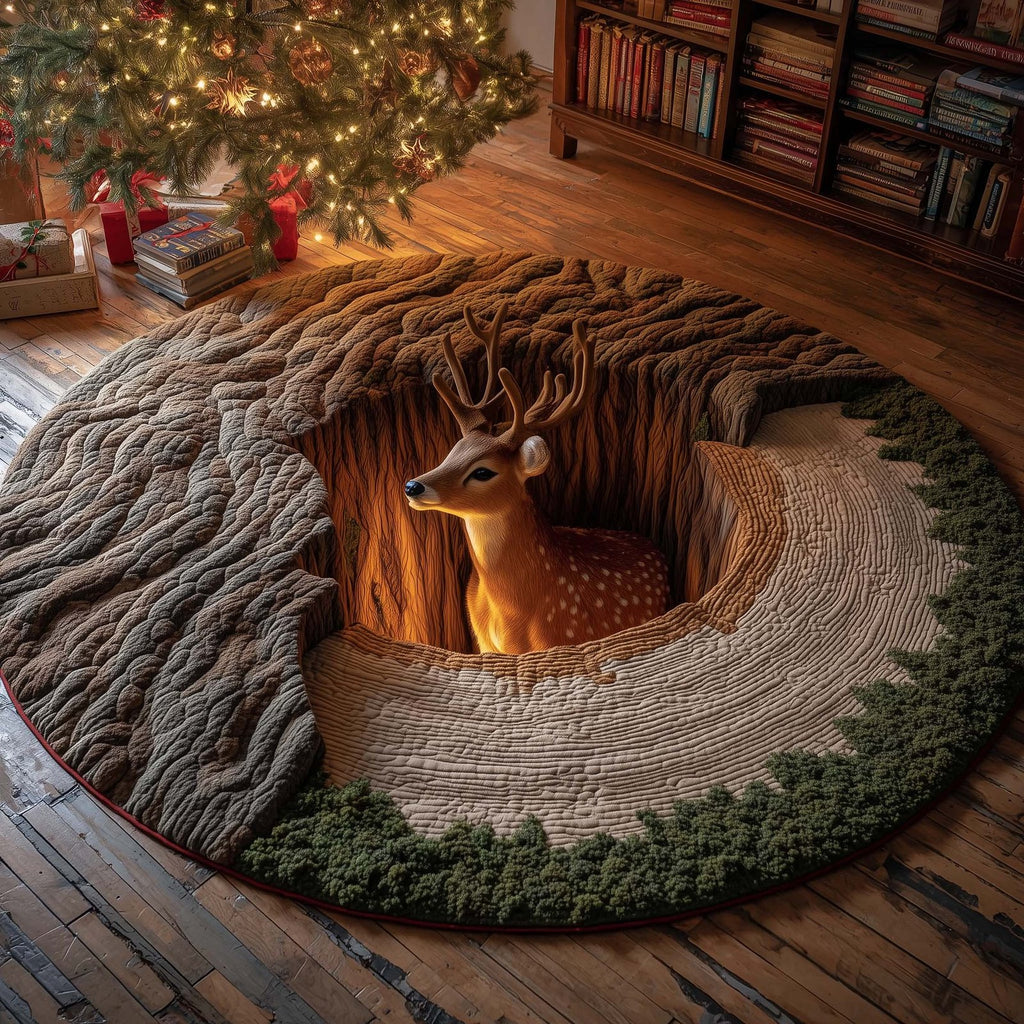 Deer Round Mat Rug - Nature Design | Serene Home Decor