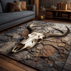 Deer Serenity area rug in a living room