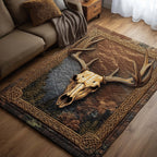 Deer Serenity area rug in a living room
