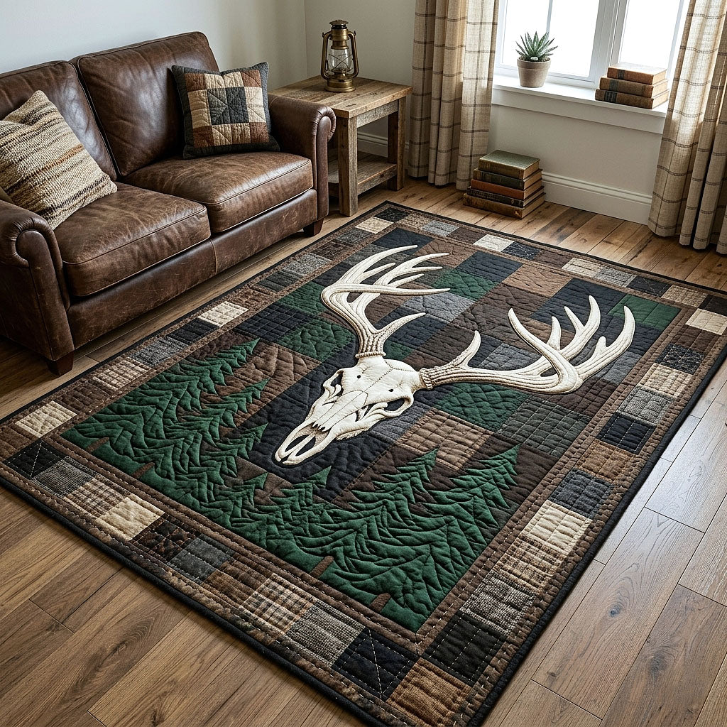 Deer Serenity area rug in a living room