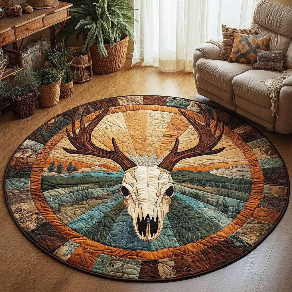 Deer Serenity Round Mat Rug - Nature Design | Serene Home Decor