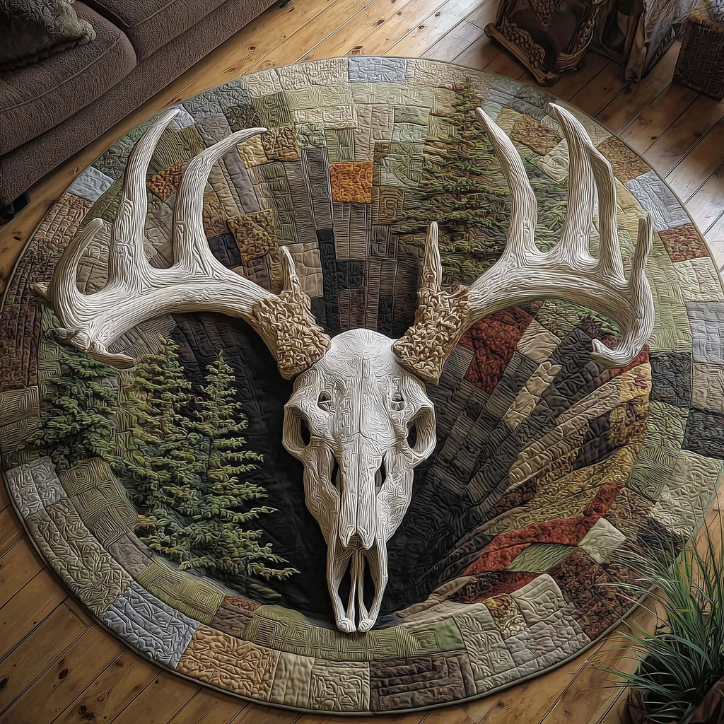 Deer Serenity Round Mat Rug - Nature Design | Serene Home Decor