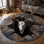 Deer Serenity Round Mat Rug - Nature Design | Serene Home Decor