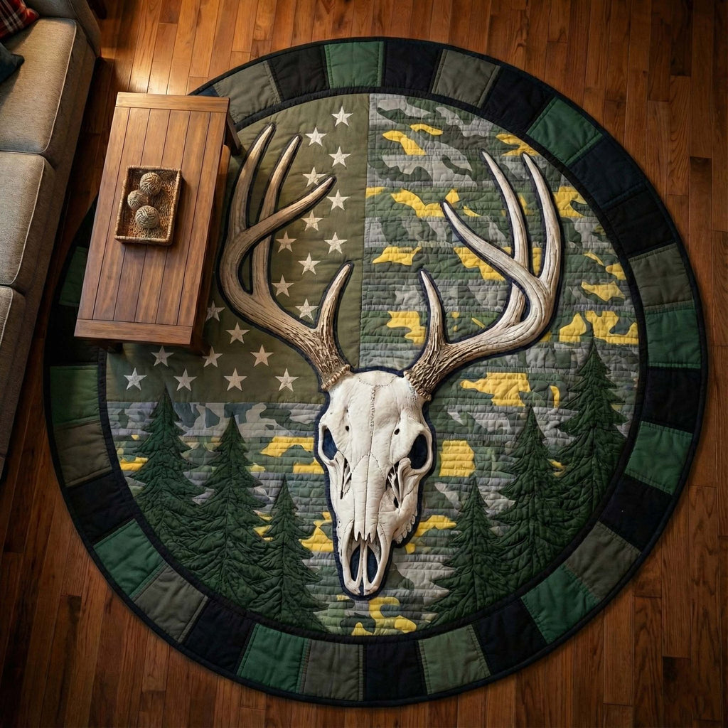 Deer Serenity Round Mat Rug - Nature Design | Serene Home Decor