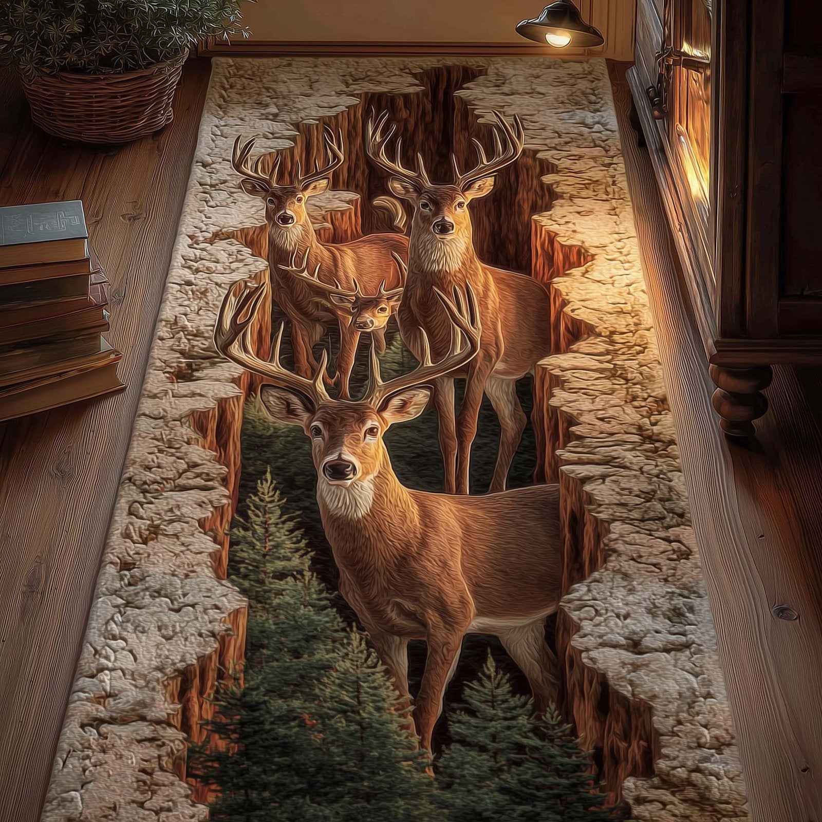 Deer Trail Runner Rug - Nature Design | Serene Runner Rug