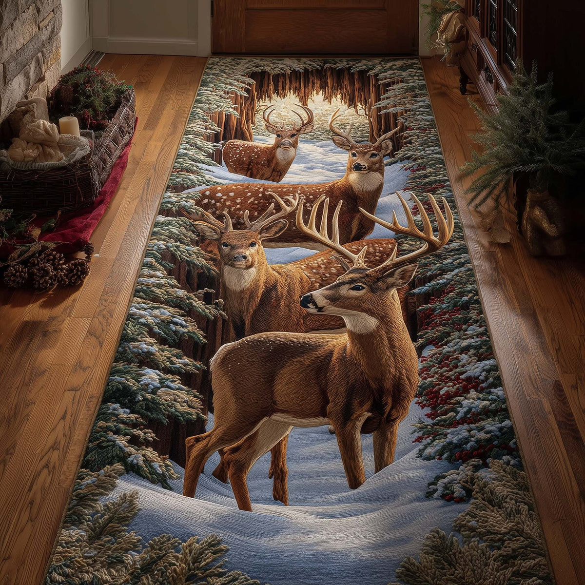 Deer Trail Runner Rug - Nature Design | Serene Runner Rug