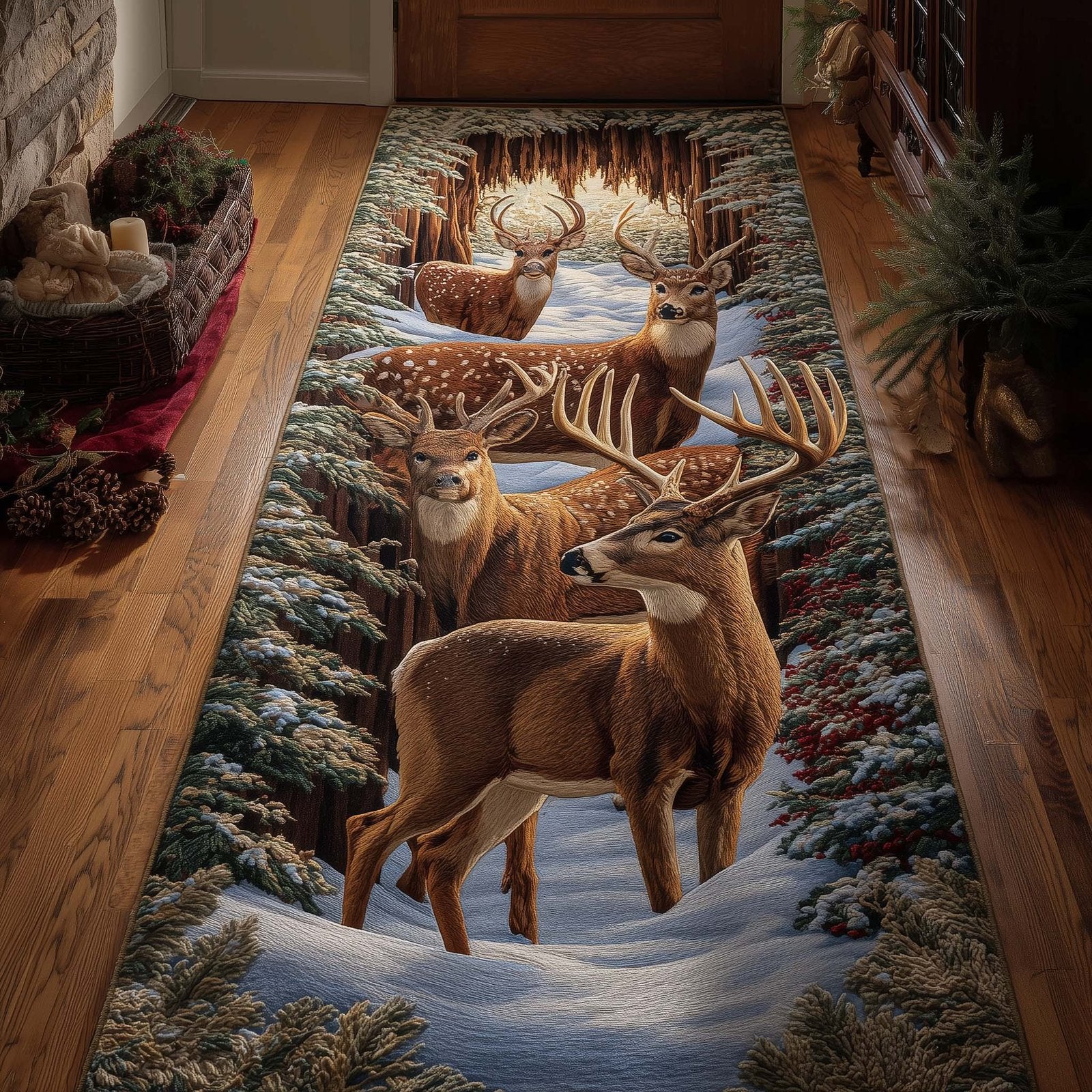 Deer Trail Runner Rug - Nature Design | Serene Runner Rug